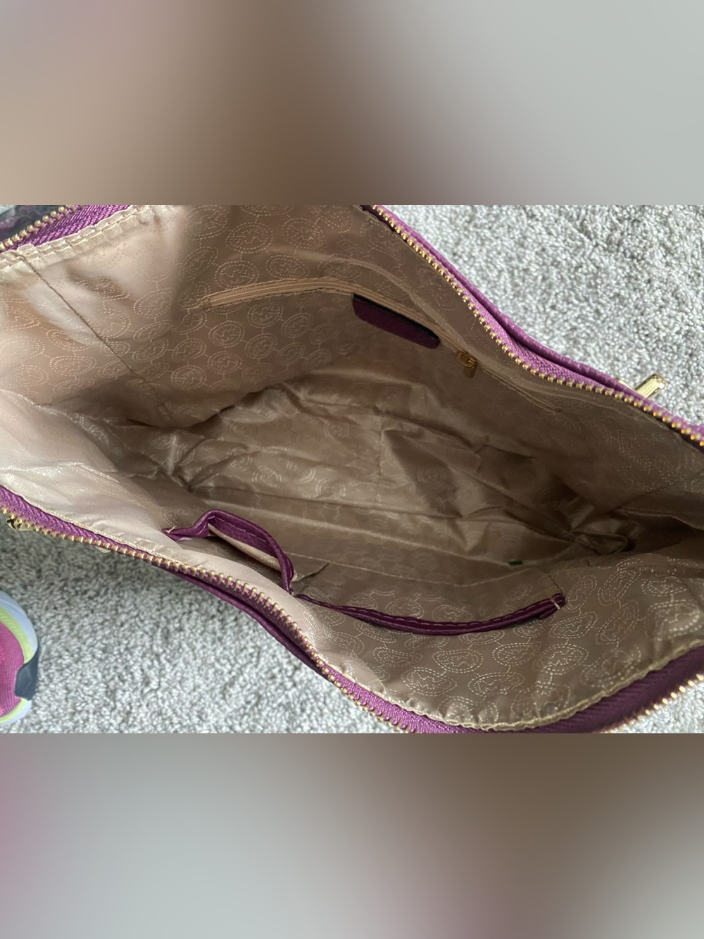 Michael Kors Plum Leather Shoulder Tote-Mew without tags - Picture 7 of 10